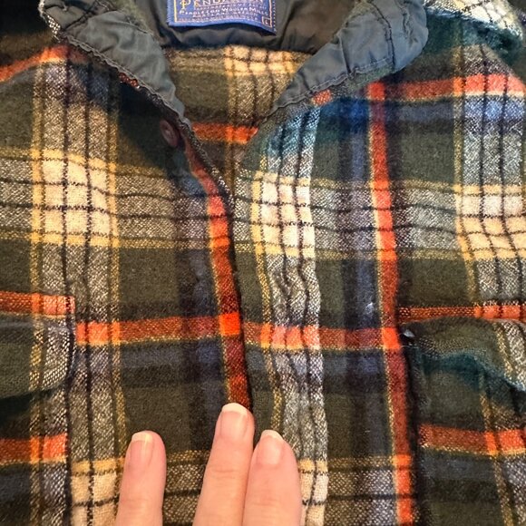 Vintage Pendleton Shirt Mens Large Outdoors Man Wool Plaid USA Made Grandpacore - Picture 6 of 11